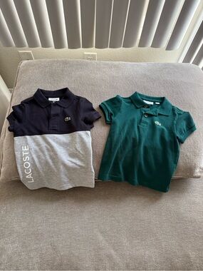 Lacoste Kids Colorblock Polo Set in Navy, Grey & Green